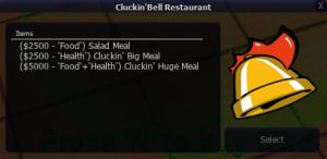 Cluckin' Bell food menu