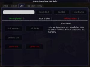 Unit tab panel