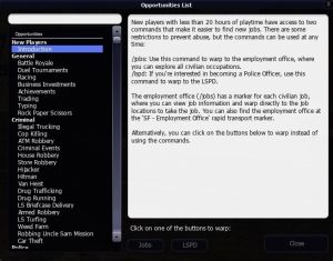F3 Opportunities List with new player shortcuts
