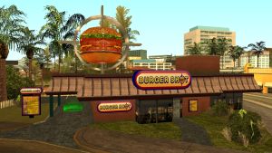 Burger Shot exterior and food marker