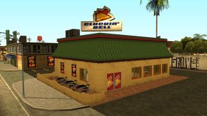 Cluckin' Bell restaurant exterior