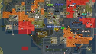 Turf map showing which groups control which areas